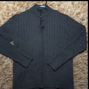 DKNY jeans full zip gray sweater